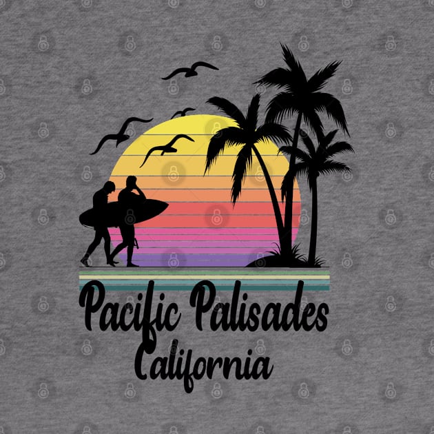 Pacific Palisades California Seaside Retro Sunset by HomeSpirit